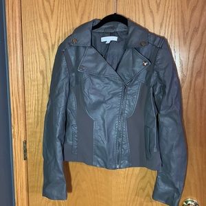 New York and Company Grey faux leather Jacket
